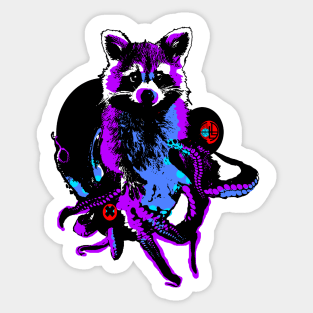 Repressed Tentacle Raccoon cute animal critter chimera chupacabra animal cryptid graffiti street art Sticker